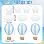 Poen 10 Pcs Star Hot Air Balloon and Cloud Nursery Decor Western Wall Decor for Bedroom Mini Felt Clouds Stars Hot Air Balloon Nursery Felt Wall for Kids Baby Bedroom(Blue)
