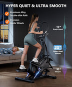THERUN Elliptical Exercise Machine, 3-in-1 Cardio Climber Stepping Elliptical Machine for Home, Stair Stepper Elliptical Training Machines w/16 Levels Resistance, Pulse Sensor, LCD Monitor