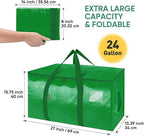 BALEINE 2-Pack Oversized Moving Bags with Reinforced Handles, Heavy-Duty Storage Tote for Clothes, Moving Supplies (Light Green, 2-Pack)