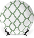 Grey Sage Green Mid Century Ceramic Decorative Plate of 6", 7", 9", 10", Custom Geometry Porcelain Dessert Plate Set, Art Decoration Household Decorations Wedding, Including Bracket And Special Hook