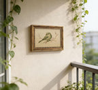 Vintage Gold Framed Wall Art Spring Bird Oil Painting Canvas Print Watercolor Cherry Blossom Picture Wall Decor Rustic Farmhouse Beige Floral Poster Artwork for Nursery Living Room Bedroom