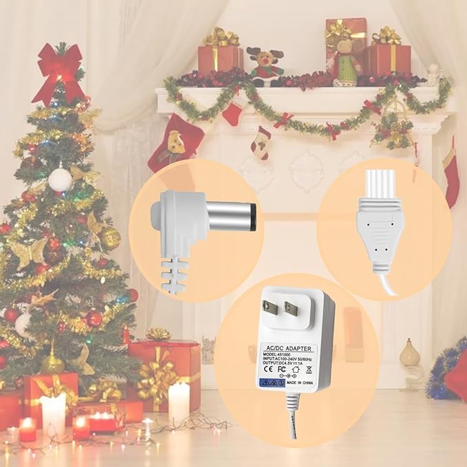 4.5V Power Adapter AC/DC 8-Output Compatible with Lemax Lighted Accessory 94566 94563 94564 94565 74295 74269 74707 84428 44242 Christmas Halloween Village Lights Micro Lighting Building Decoration