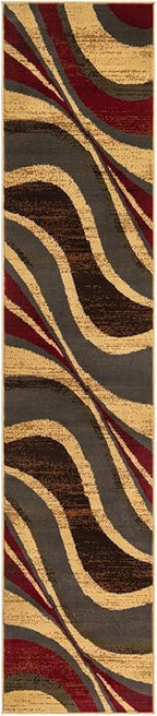 Unique Loom Barista Collection Area Rug - Ngada (2' 2" x 10' Runner, Beige/Red)
