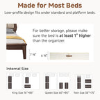 StorageWorks Underbed Storage Containers with Lids, 2-Pack 7" XL Under Bed Organizers for Clothes, Bedding and Sweaters, 73L Low Profile Fabric Storage Bins, Foldable Space Saving, Beige