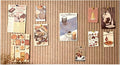 24x16 inches Large Bulletin Board, Decorative Felt Pin Board, 0.35“ Thick Foldable Photo Display Board with Self-Adhesive Tape, Vision Board for School Home Kitchen Office Walls - Dark Camel