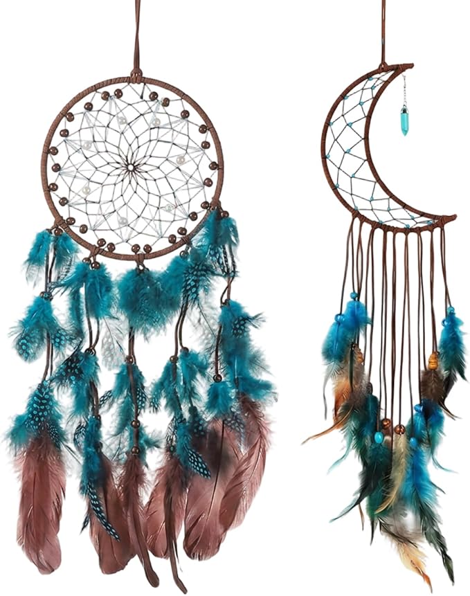 2 Pack Dream Catchers Kit, Dream Catcher for Everyone Iron Dream Catcher Kit, Handcrafted Home Decor, Bedroom Wall Hanging, Cultural Room Accent