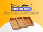 YBM HOME Bamboo Drawer Organizer Storage Box for Kitchen Drawer, Junk Drawer, Office, Bedroom, Children Room, Craft, Sewing, and Bathroom, 2 Pack 10x14x2 inch