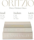 ORITZIO Oversized Set of 9 Faux Books with Hidden Storage (Black), Fashion Books, Coffee Table Accessory, Bookshelf Decor, Home Staging