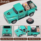 Coffee Bar Decor Vintage Mini Metal Truck Decor with Book Accessories for Coffee Station, Farmhouse Tiered Tray Tabletop Decorations for Home Kitchen, Office, Cafe