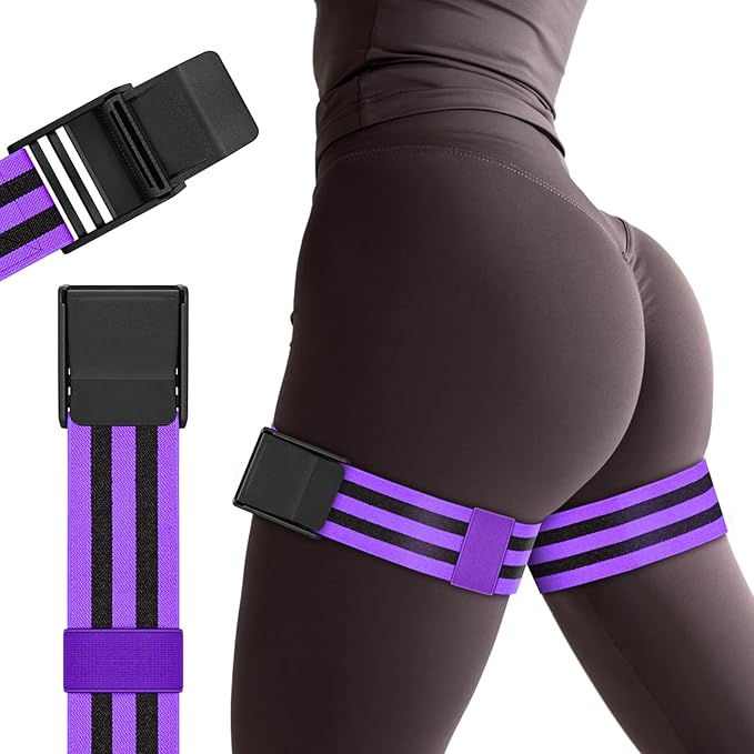 Booty Bands, Blood Flow Restriction Bands for Women/Men, Adjustable BFR Training Bands for Glutes & Hip Building, Occlusion Resistance Bands