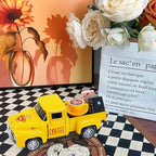 Vintage Mini Metal Pickup Truck with The Coffee Decor and The 4 Books,for Home Farmhouse Kitchen Decor & Coffee Decorations (Coffee-Yellow)
