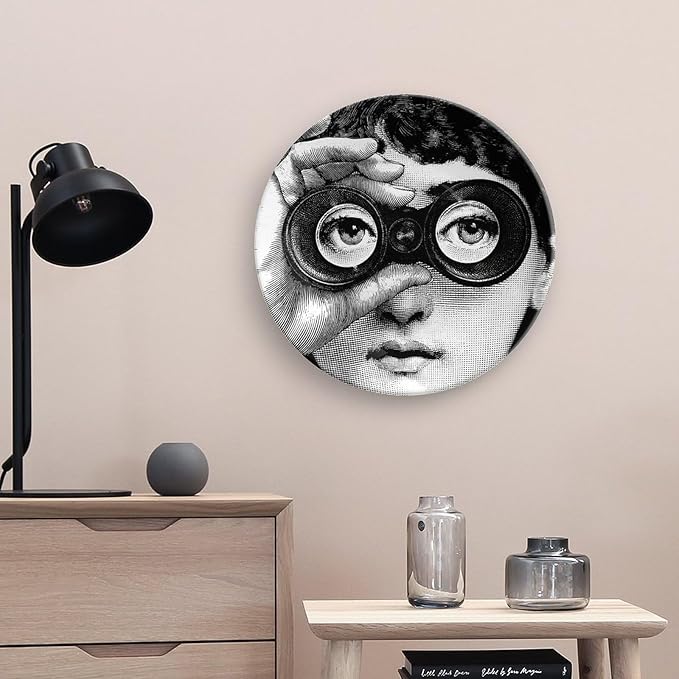 Lina Cavalieri Plate, Wall Decorative Plate, Mysterious Face Plate Wall Hanging Decoration,Including Bracket And Special Spring HooK,style-8,10inch