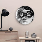 Lina Cavalieri Plate, Wall Decorative Plate, Mysterious Face Plate Wall Hanging Decoration,Including Bracket And Special Spring HooK,style-8,10inch