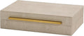 Kingflux Ivory Shagreen Decorative Box For Keepsake And Memory, Faux Leather Storage Box Jewelry Organizer Wooden Home Organizer Box For Accessory With Brushed Gold Handle (Ivory)