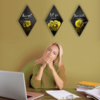 3 Pcs Yellow Rose Bathroom Wall Decor Flower Yellow Decor Inspirational Wooden Wall Art Office Wall Decor with Accept Let Go Have Faith Sign for Girl Women Bathroom Living Room Bedroom(yellow 12 x 7")