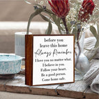 Inspirational House to live in Farmhouse, Entryway Decor Wooden Box, Always Remember You are Braver Than You Think Rustic Wood Block Plaque Box Sign for Family Friends Shelf Table Decoration. （white）