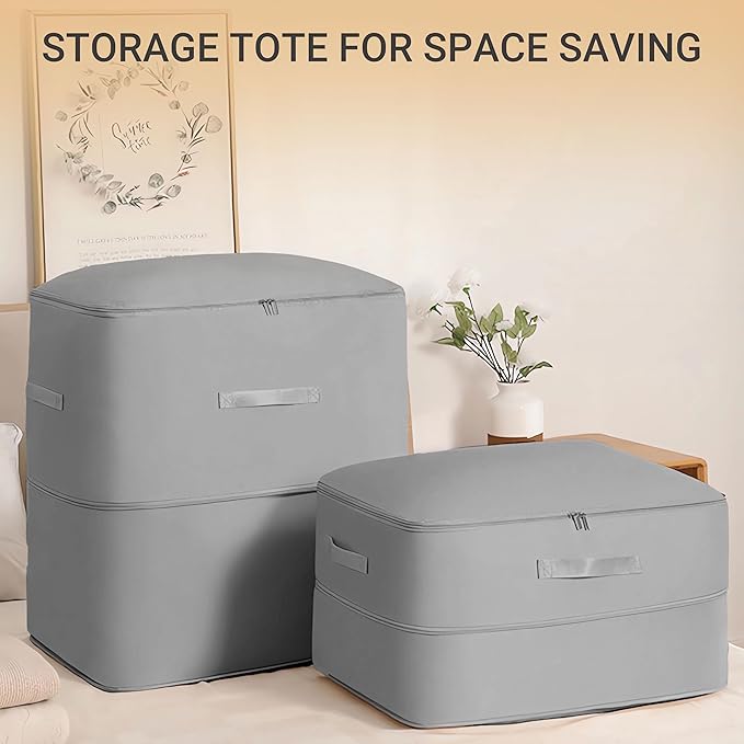 1 PCS XL Ultra Space Saving Self Compression Organizer space saver bags Space Saving bags for storage clothes, blankets, Comforters, Bedding Sets (Gray, 21.3 x 23.6 x 16.5 inches)