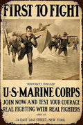 US Marine Corps First to Fight New Tin Sign Vintage Look Aluminum Metal Sign 8x12Inch (T26)