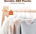 HOUSE DAY White Plastic Hangers 50 Pack, Slim Space Saving, Non Slip Hangers with Rubber Pads, Heavy Duty Coat Hanger for Closet, Prevent Stretching S-Shaped Clothes Hanger for Shirt, Suit, Pants
