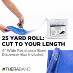 THERABAND Resistance Band 25 Yard Roll, Non-Latex Professional Elastic Stretch Bands for Upper & Lower Body Exercise Workouts, Physical Therapy, Lower Pilates, Flexibility, & Rehab, Dispenser Box