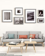 Egofine 6x8 Picture Frames Set of 4, Made of Solid Wood Covered by Plexiglass 4x6 and 5x7 with Mat or 6x8 without Mat, for Table Top Display and Wall Mounting Photo Frame Light Grey