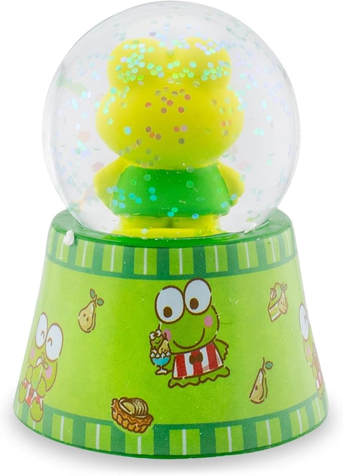 Sanrio Keroppi Mini Light-Up Adult Snow Globe with Swirling Glitter Display | 3 Inches Tall