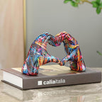 Heart Hands Sculpture Room Decor Hand Heart Statue Bracelet Holder Decorative Hand Art for Bedroom Living Room Bookshelf and Coffee Table