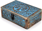 |Wooden Jewelry Box, Tarot Box, Celestial Home Decor, Witch Box, Tree of Life, Trinket Box |Size- 8" x 5" x 2.5",| Decorative Storage Bin