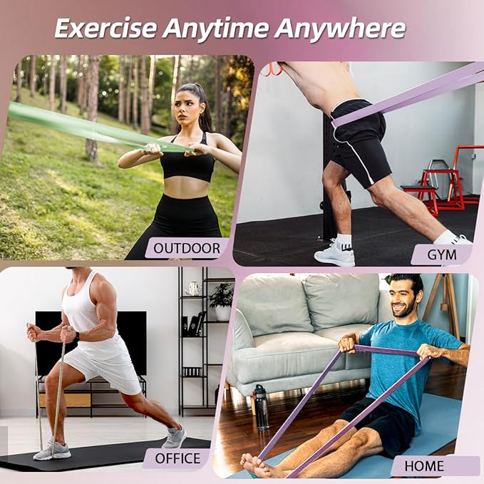 WHATAFIT Resistance Bands,Pull Up Assist Bands Set with Handles, Exercise & Workout Bands with Door Anchor for Men & Women – Home Fitness Equipment for Strength Training, Stretching