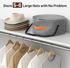SLEEPING LAMB Cowboy Hat Box for Travel and Storage, Collapsible Cap Organizer Case with Handles & Shoulder Strap for Men Carry Cap Bag, Soft and Large Hat Box for Women Storage for Closet, Grey