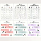 Chair Yoga Program - 30-Day Workout Set | 6-Piece Exercise Kit with Instruction Book, Ideal for Morning Routine Travel Gym Beginners Family Friends Sports Athletes Body Flexibility Strength Building