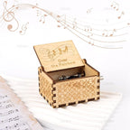 AUEAR, Over The Rainbow Wooden Music Box Hand Crank Laser Engraved Vintage Musical Small Unique Gift for Birthday Wedding Christmas Valentines Day (Style D)