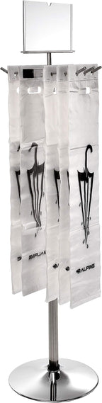 Alpine Wet Umbrella Bag Stand - Umbrella Bags Disposable with Stand, Wet Umbrella Bag Holder, Commercial Umbrella Holder with Free 100 Large Plastic Umbrella Bags Disposable (Stainless Steel)
