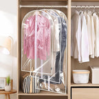 BALEINE 60'' Clear Garment Bags, 2 Packs PEVA Dress Bag for Closet Clothes Dresses Suit Coats Storage (Clear, 2PK)
