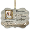 HYTURTLE Personalized Memorial Sympathy Christmas Ornament Tree Decor Gifts for Family Loss of Loved One Mom Dad in Heaven - Remembrance Gifts - Custom Name Photo 2D Flat Aluminium Ornament