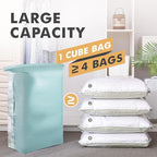 TAILI 6 Pack Vacuum Storage Bags, Jumbo Cube (31x40x15 Inch), Large Vacuum Seal Bags for Clothing, Comforters, Blankets, Bedding, Closet Storage and Organization, Forest Green