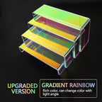 ELEGANTLIFE Acrylic Display Risers Set of 4, 4-Level Tiered Display Stands for Cupcakes, Small Figures & Jewelry, Compact Countertop Display Shelf, Multiple Colors Available (Iridescent)