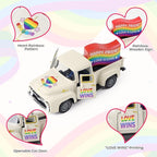Pride Rainbow Truck Decor, LGBTQ Pride Month Decorations, Tiered Tray Decor, Love is Love Tabletop Centerpiece, Rustic Farmhouse Rainbow Home Kitchen Party Decor