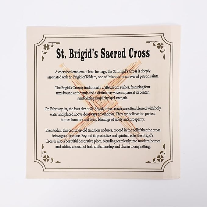 Brilucky Traditional St. Brigid's Wall Cross, Celtic Cross Imbolc Decor, Irish Blessing Wall Decor, 8 Inch