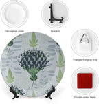 Decorative Plate Chinoiserie Floral Custom Decor for Art Decoration Club Farmhouse Wedding Ceramic Craft for Decorative Ornaments 1 Plate with 1 Display Stand, Multi Sizes, Gifts for Men Women