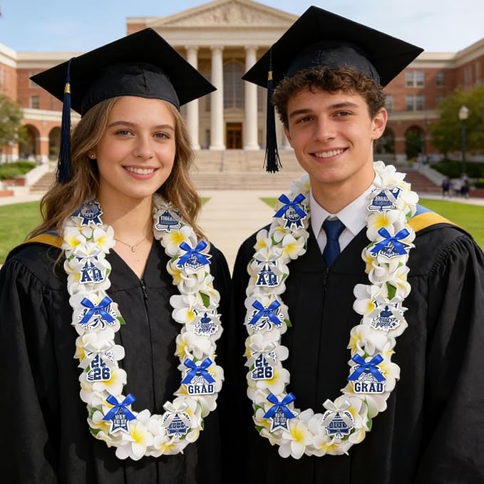 Leis for Graduation 2026, Artificial Flower Wreath with Cards Graduation Lays Gifts, Congrats Grad for High School