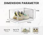 Pinkpum XXL Larger Shoe Storage Boxes Fit Size 14, Clear Plastic Stackable Shoe Organizer 6 Pack Sneaker Storage for Sneakerheads Shoe Containers