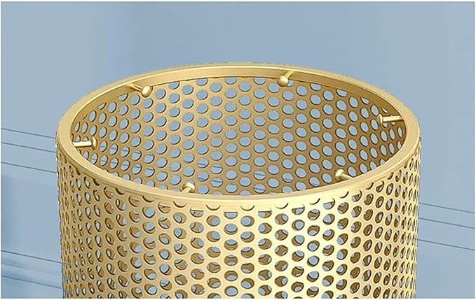 Umbrella Stands Hollowed-out Metal Umbrella Holder with Hooks,Umbrella Rack Modern Round Outdoor Hallway Entryway Umbrella Stand Rack (Color : Gold, Size : 50cm)