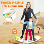 Balance Board for Kids Adult, 35inch Wobble Balance Board Balance Trainer With Anti-slip Felt Pads Animal Prints Suitable for Home Office, Teeter Popper Rocker Board Open Ended Toys
