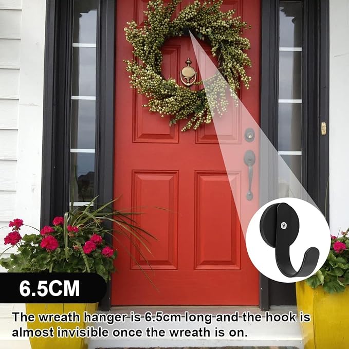 Linwnil 2 Pack Magnetic Wreath Hanger Wreath Holder Wreath Hanger Hook for Metal Front Door for Christmas Decorations