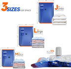 Vacuum Storage Bags with Rechargeable Cordless Pump,9 Pack 3 Size Compression Packing Cubes Seal Bags, Space Saver for Clothes and Clothing Blankets Organization Space Saving