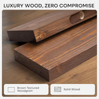 Homeforia Classic Walnut 36 inch Floating Shelf, High End Solid Real Wood Small 36inch Floating Shelves for Wall Mounted, 36in Floating Shelves, Heavy Duty Bracket, 36 X 6.5 X 1.75 inches, Set of 4