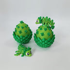 Enchanted 3D Egg with Miniature Inside - Handcrafted Printed Collectible | Fantasy Decor & Gift (Green Crystal Dragon & Egg (Box))