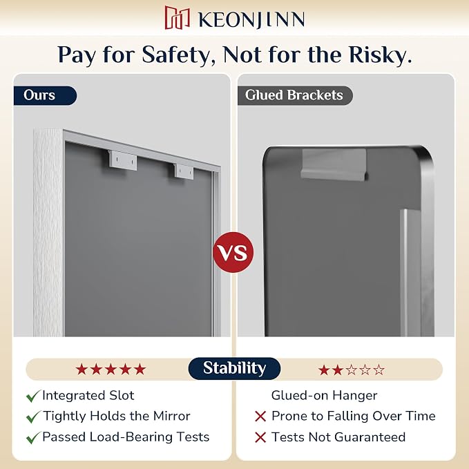 Keonjinn 48 x 30 in Brushed Nickel Bathroom Vanity Mirror, Rectangular Silver Metal Framed Wall-Mounted Mirror Square Corner Modern Farmhouse Rectangle Mirror for Over Sink(Horizontal/Vertical)