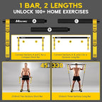 Pilates Equipment, Portable Pilates Bar Kit with Resistance Bands, Professional Adjustable Heavy Duty Squat Workout Equipment for Men, Home Gym Muscle Strength Training, Full Body Exercise